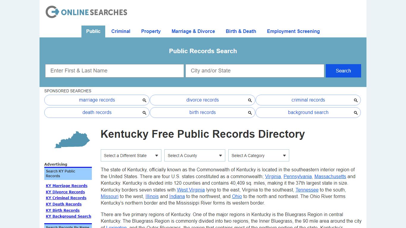Kentucky Public Records Directory & Official Documents ...